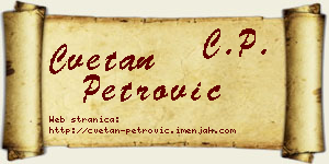 Cvetan Petrović vizit kartica